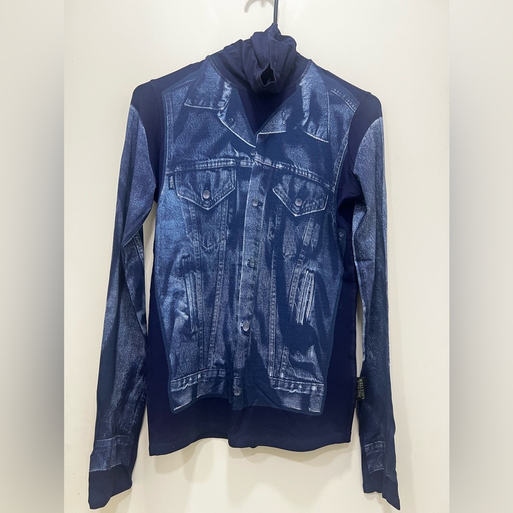 JEAN PAUL GAULTIER Blue Printed Turtleneck